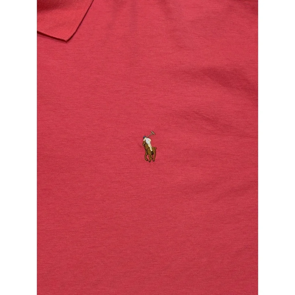Polo Ralph Lauren Mens 2XB Salmon Pink Short Sleeve Soft Cotton Polo Shirt 2XB